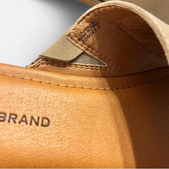 Lucky Brand Nekoda Slide Sandals Dune Taupe Leather Boho Cottagecore Beach Indie - Picture 4 of 8